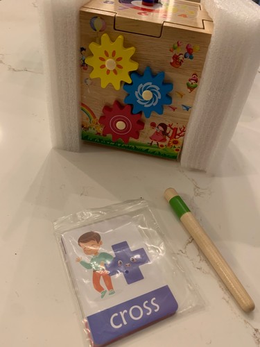 Wooden activity cube in - cube,, 8-in-1