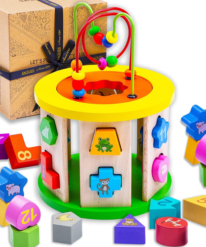Wooden activity cube for - wooden,