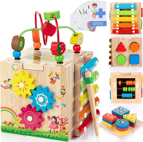 Wooden activity cube 1 - wooden,