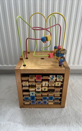 Wooden activity cube - wooden, –