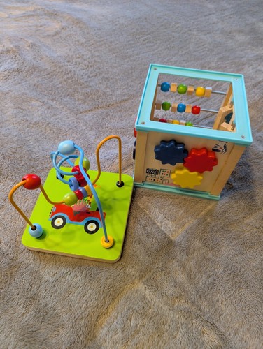 Wooden activity cube - wooden,