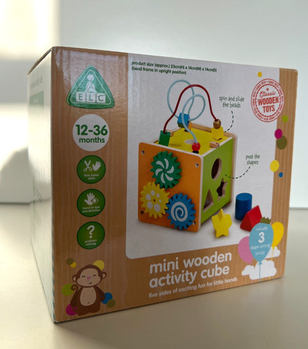 Mini wooden activity cube - activity,