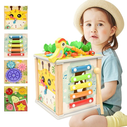 Wooden activity cube 1 - activity,