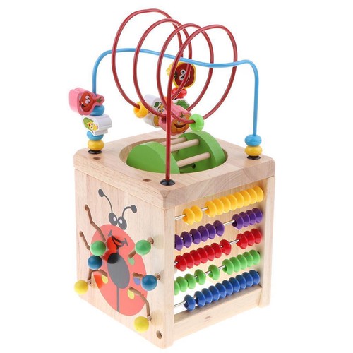 Wooden activity cube - wooden,
