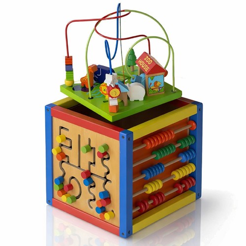 Wooden toddler activity cube - toddler,