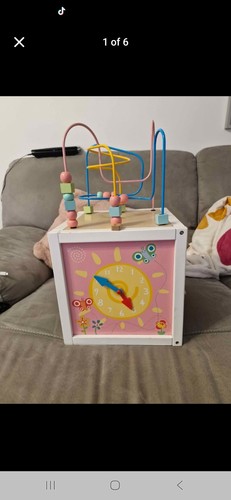 Elc wooden activity cube - wooden,