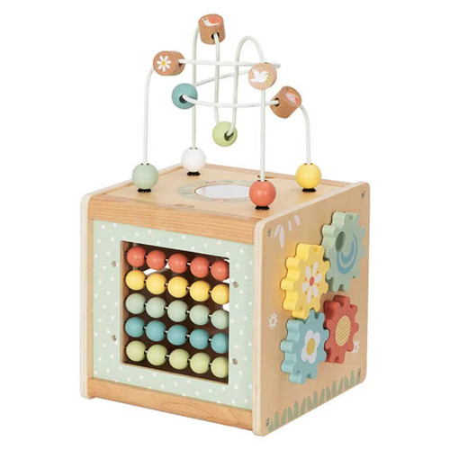 Wooden baby activity cube 5 - baby,
