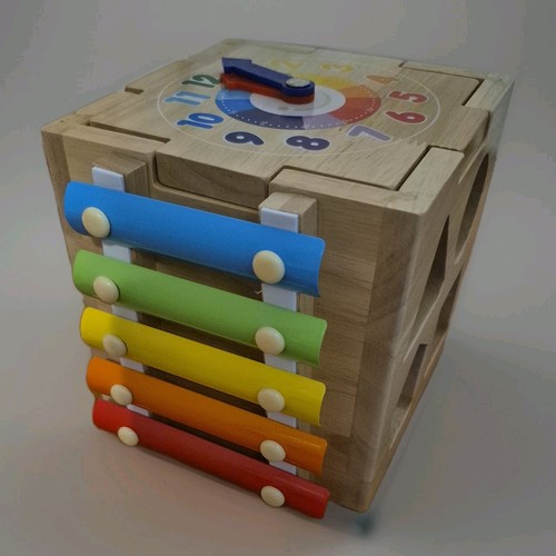 Wooden activity cube - wooden,