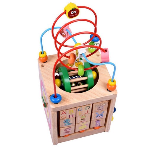 Wooden activity cube - 5,