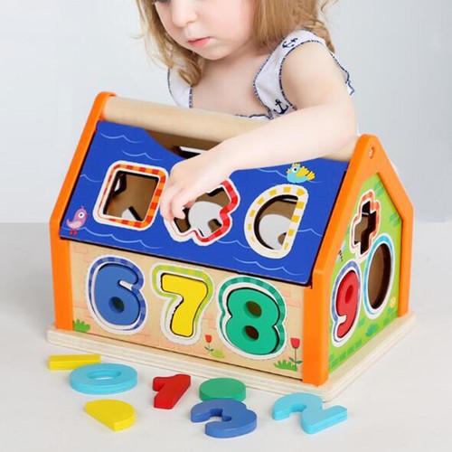 Wooden activity cube - wooden,