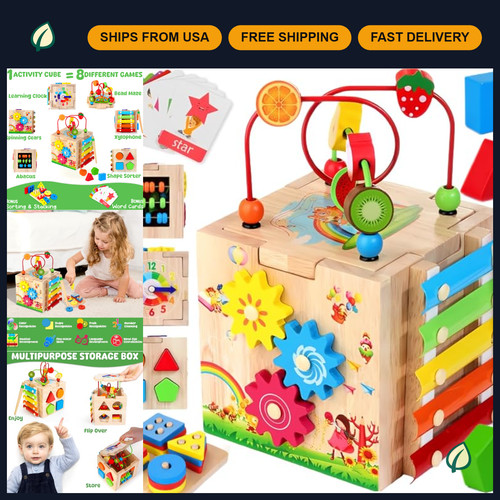 Wooden activity cube - activity,